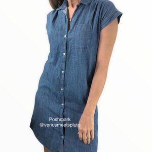 Old Navy Denim Dress Chambray Shirtdress NWT Sz XS Casual Preppy Normcore Button